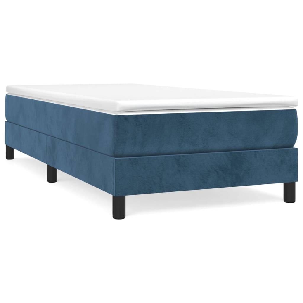 vidaXL Bettgestell ohne Matratze Dunkelblau 90x190 cm Samt