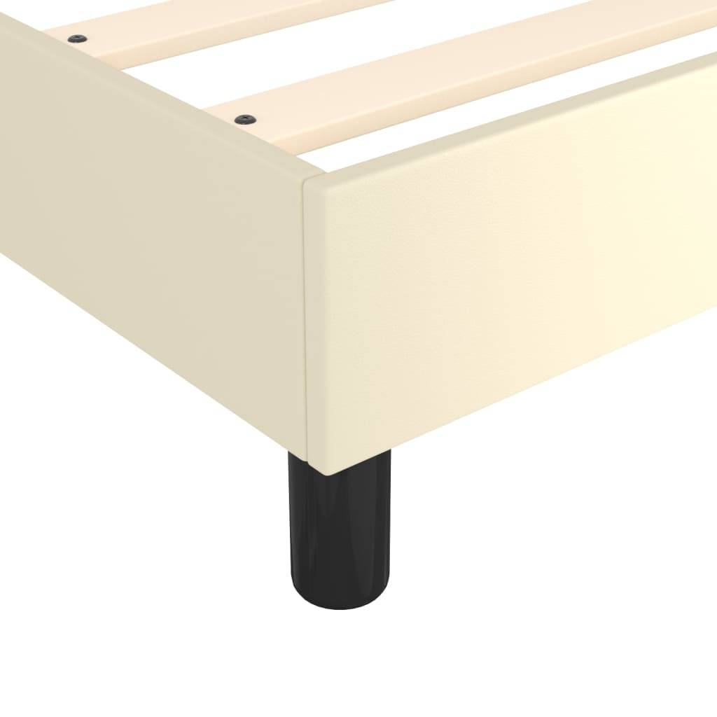 vidaXL Boxspringbett mit Matratze Creme 180x200 cm Kunstleder