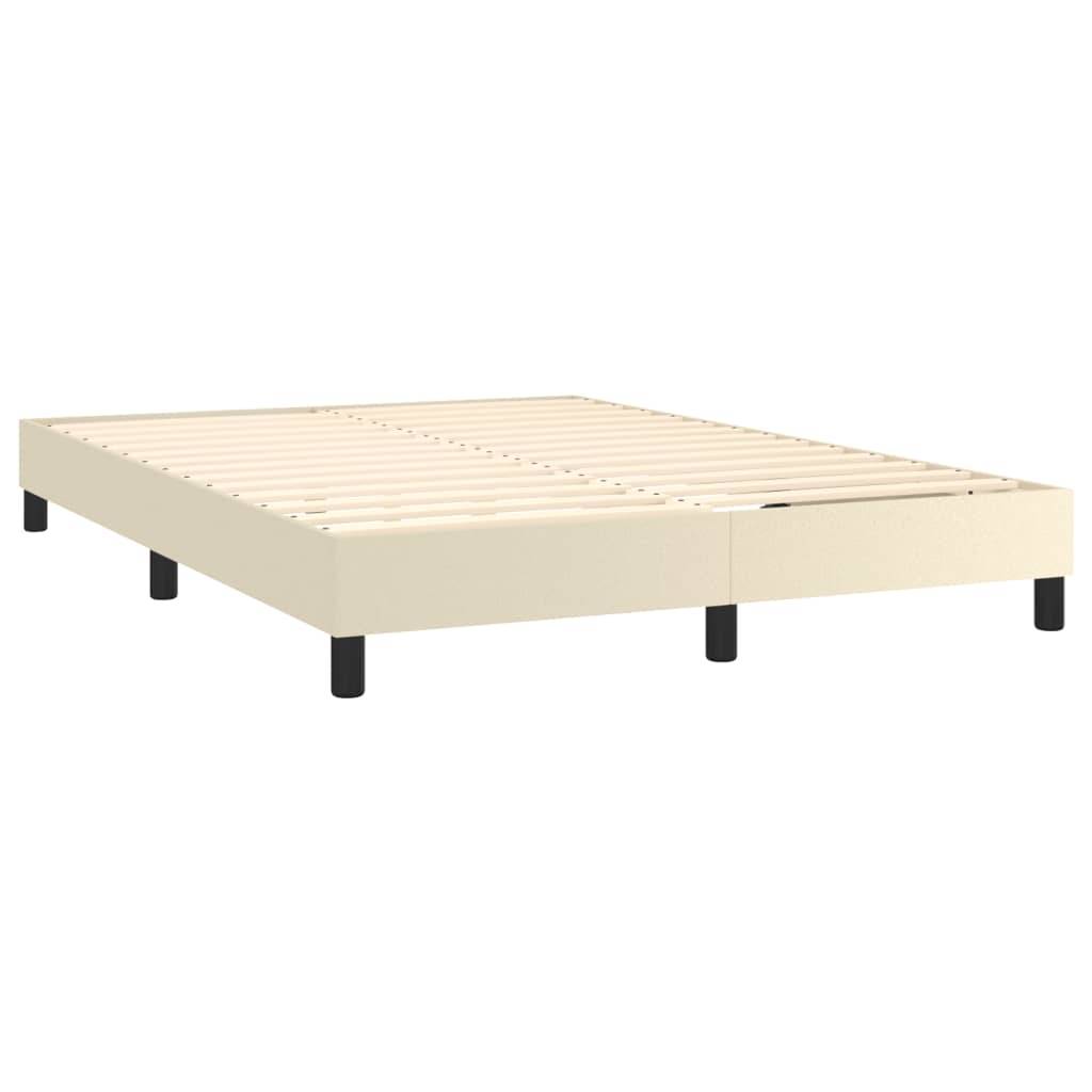 vidaXL Bettgestell Creme 140x190 cm Kunstleder