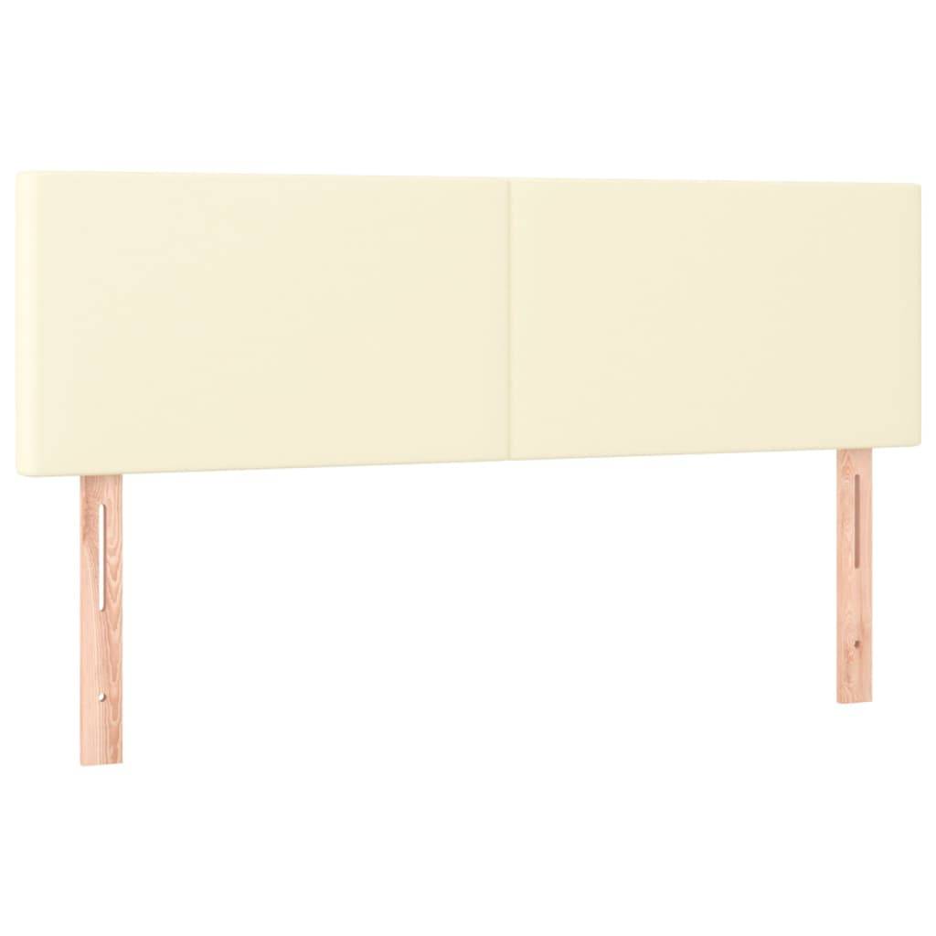 vidaXL Boxspringbett mit Matratze Creme 140x200 cm Kunstleder