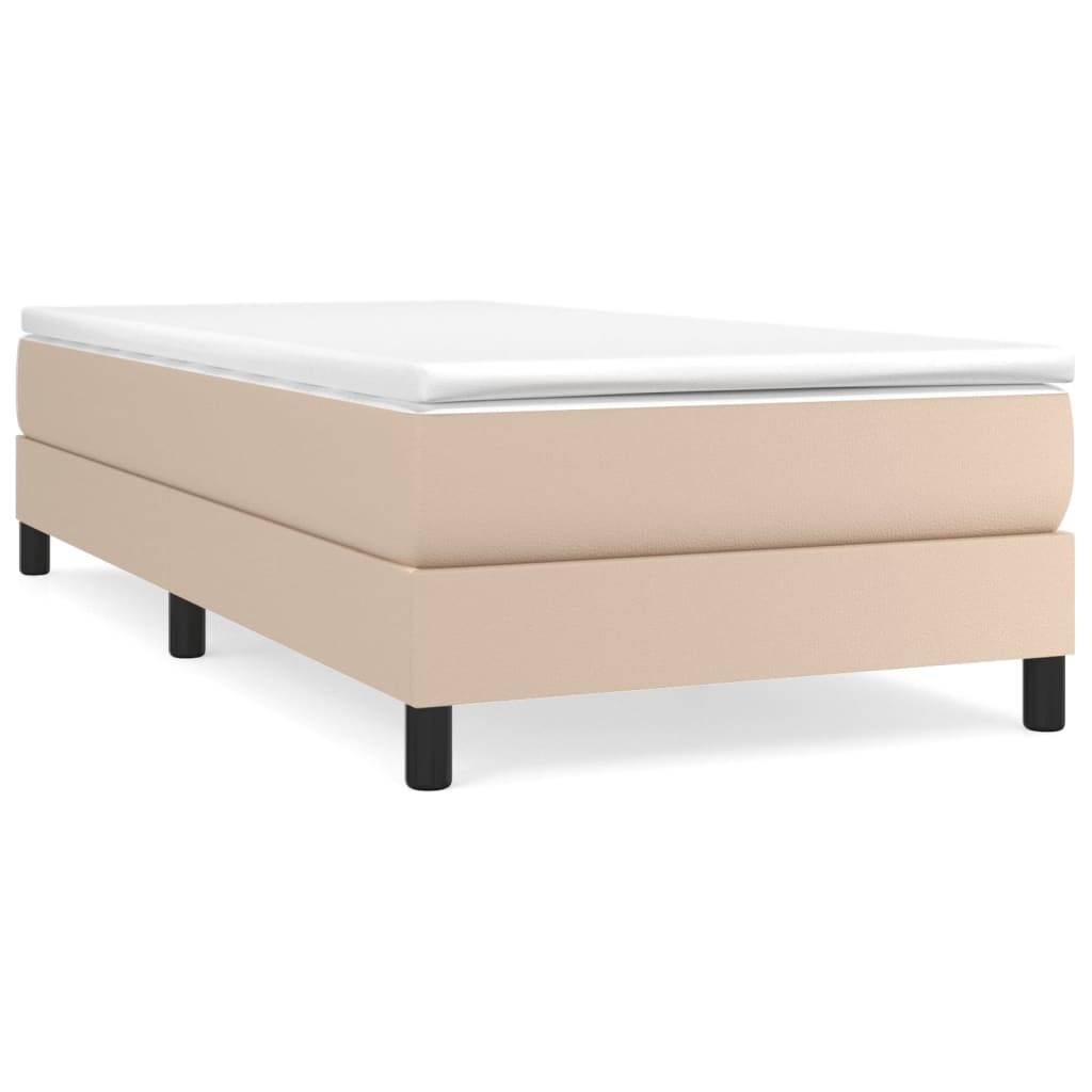 vidaXL Boxspringbett mit Matratze Cappuccino-Braun 90x200cm Kunstleder