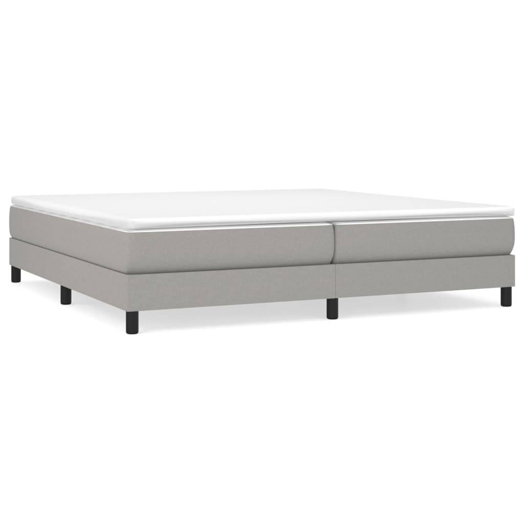 vidaXL Boxspringbett mit Matratze Hellgrau 200x200 cm Stoff