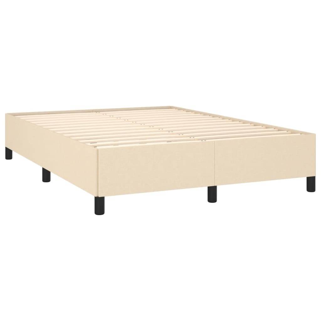 vidaXL Bettgestell ohne Matratze Creme 140x200 cm Stoff