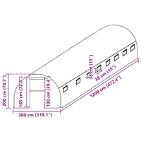 vidaXL Ersatzabdeckung für Gewächshaus (36 m²) 300x1200x200 cm Grün vidaXL Ersatzabdeckung für Gewächshaus (36 m²) 300x1200x200 cm Grün