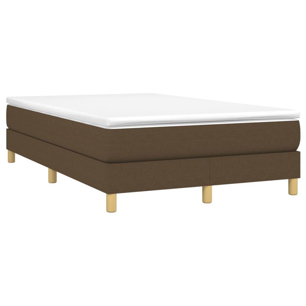 vidaXL Boxspringbett mit Matratze Dunkelbraun 120x200 cm Stoff