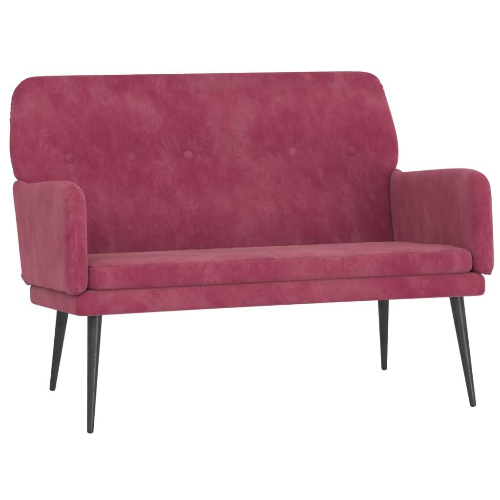 vidaXL Sitzbank Weinrot 108x79x79 cm Samt