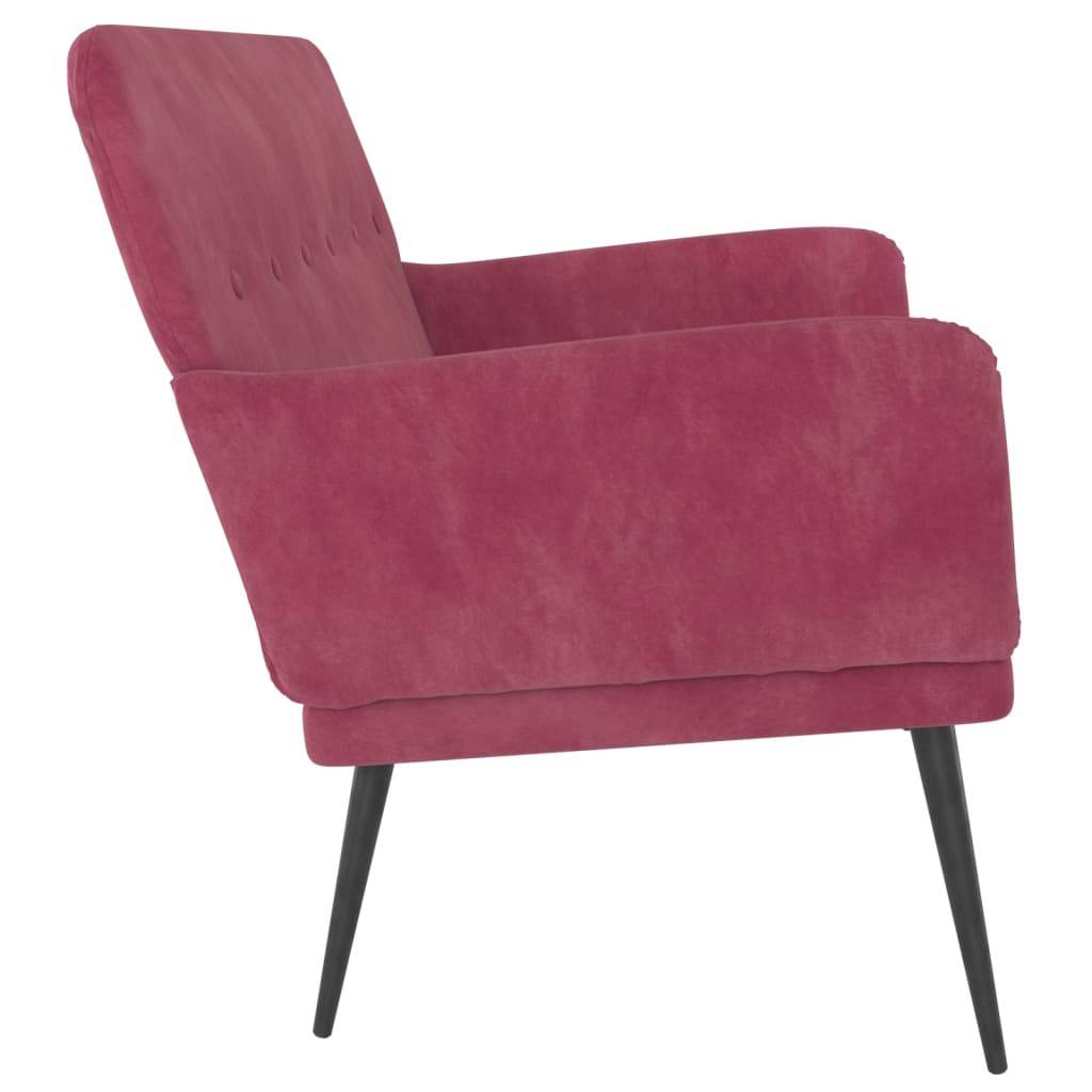 vidaXL Sitzbank Weinrot 108x79x79 cm Samt