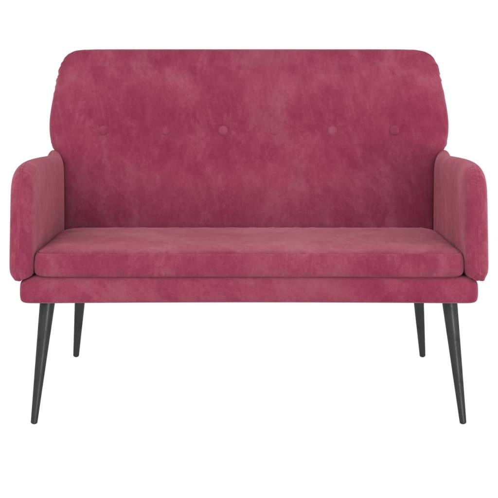 vidaXL Sitzbank Weinrot 108x79x79 cm Samt