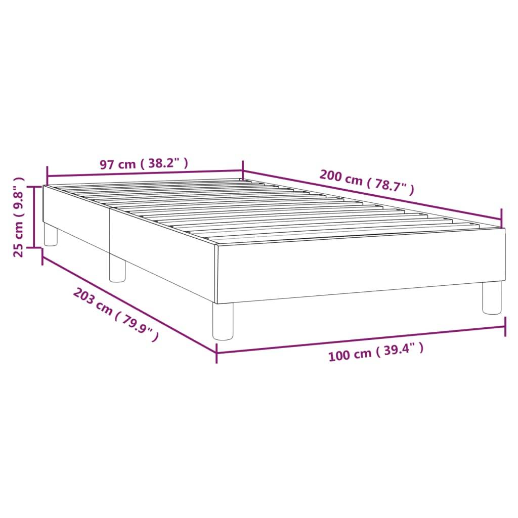 vidaXL Bettgestell ohne Matratze Hellgrau 100x200 cm Stoff