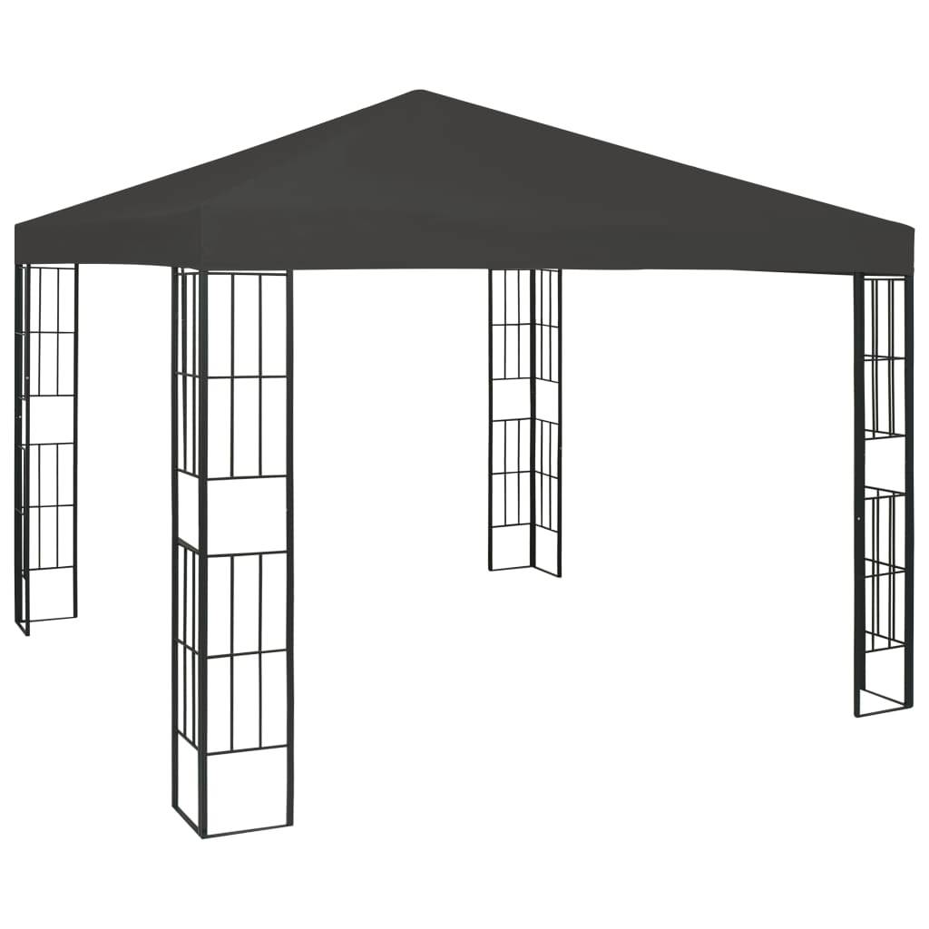 vidaXL Pavillon mit LED-Lichterkette 3x3 m Anthrazit