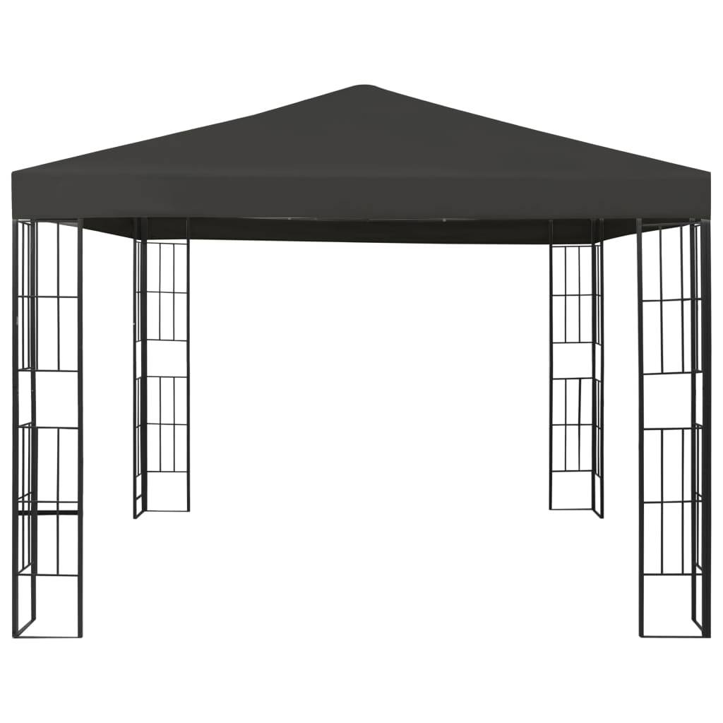 vidaXL Pavillon mit LED-Lichterkette 3x3 m Anthrazit
