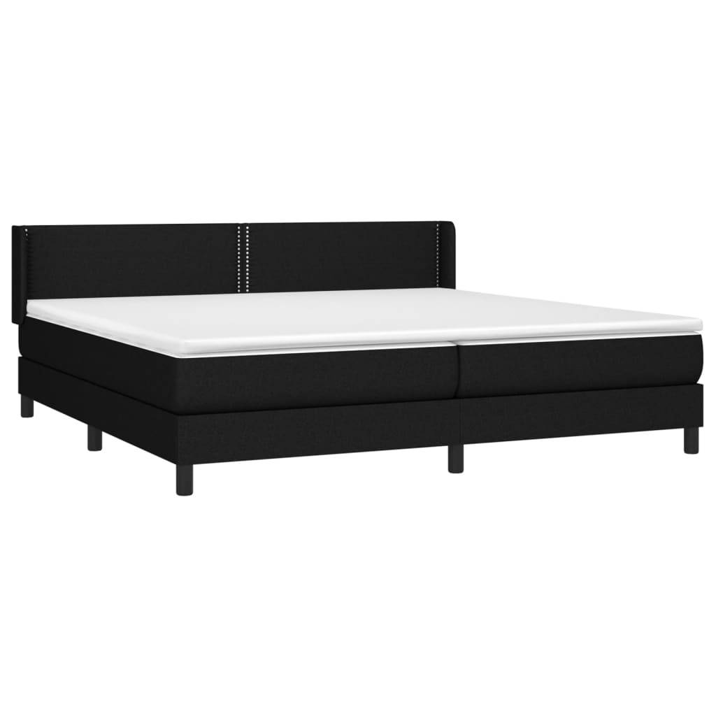 vidaXL Boxspringbett mit Matratze Schwarz 200x200 cm Stoff