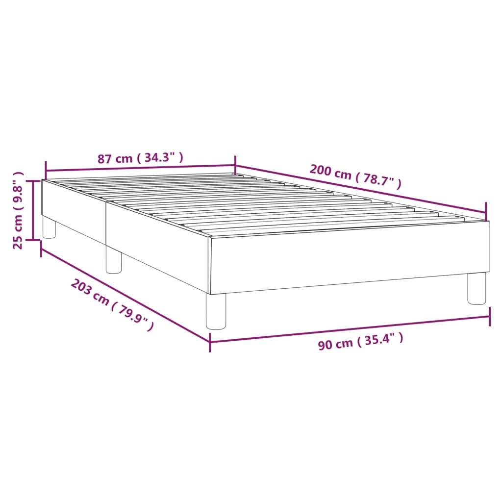 vidaXL Bettgestell ohne Matratze Blau 90x200 cm Stoff