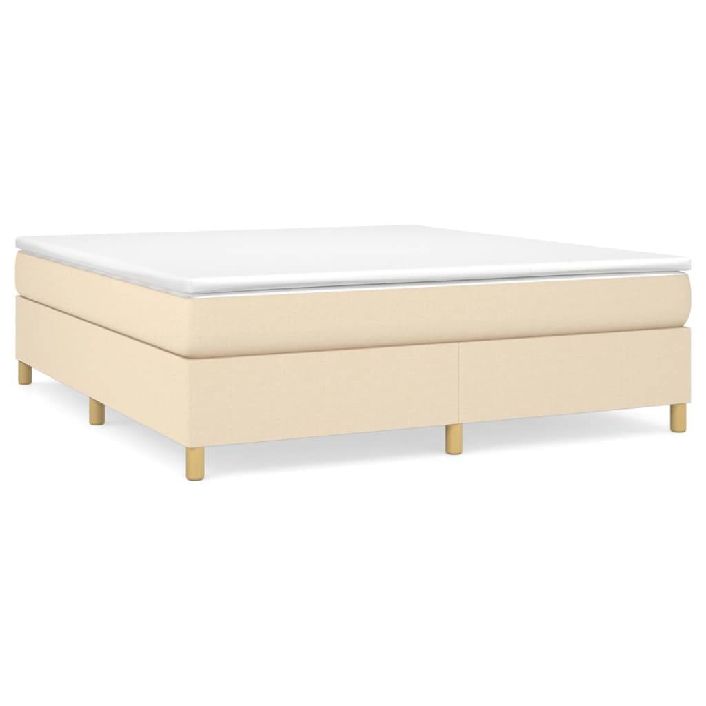 vidaXL Boxspringbett mit Matratze Creme 180x200 cm Stoff