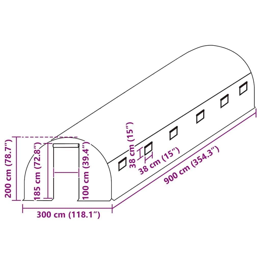 vidaXL Ersatzabdeckung für Gewächshaus (27 m²) 3x9x2 m Transparent