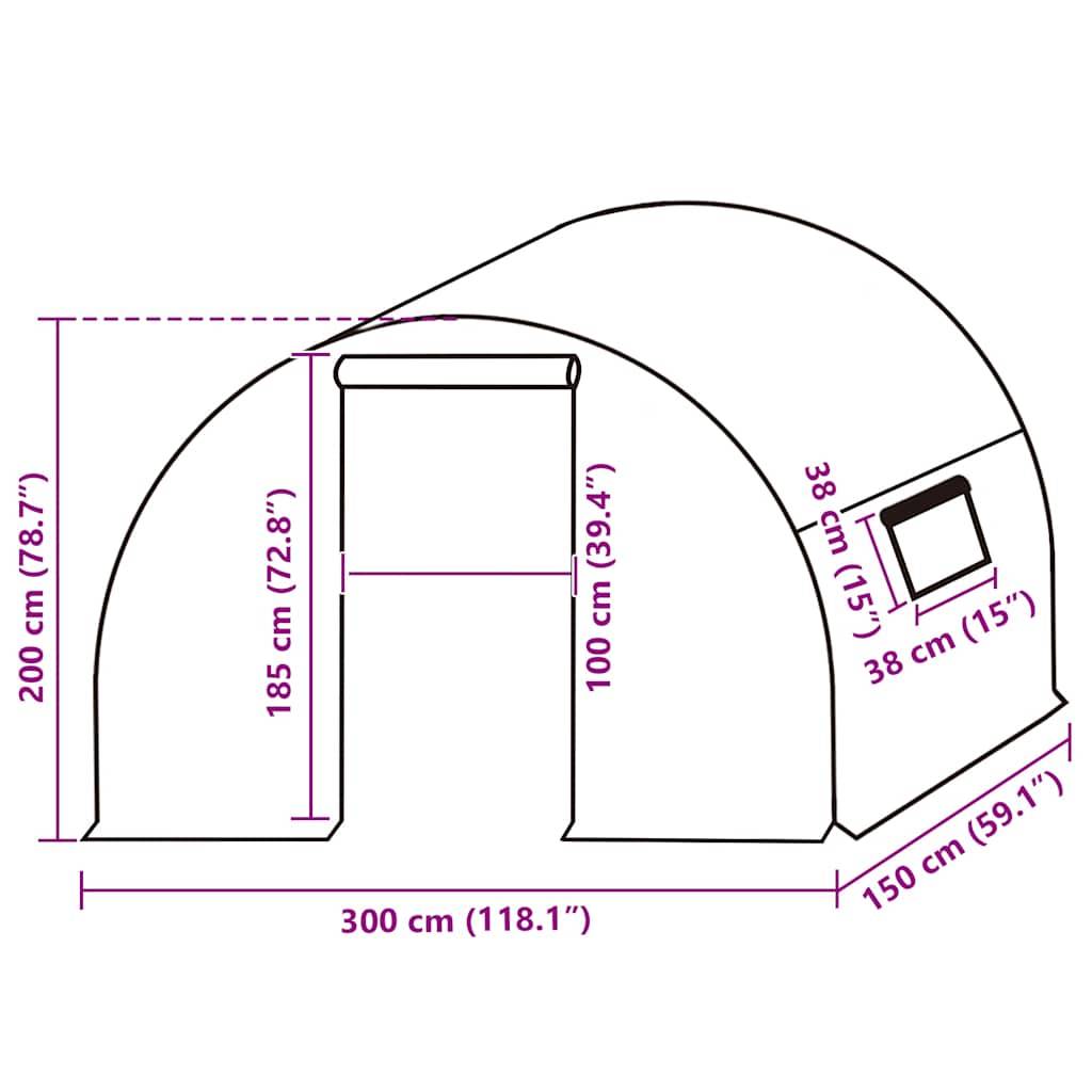 vidaXL Ersatzabdeckung für Gewächshaus (4,5 m²) 3x1,5x2 m Transparent