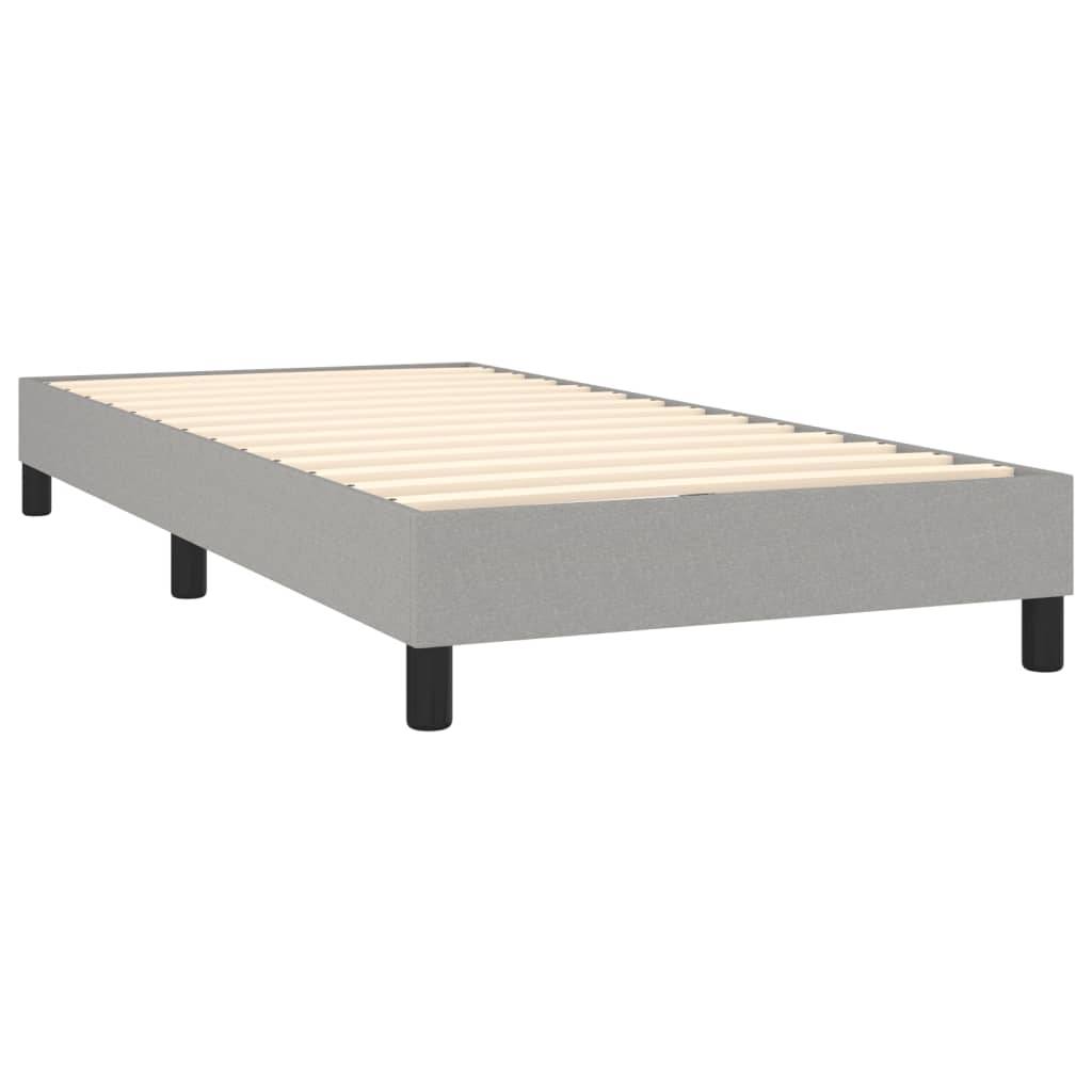 vidaXL Bettgestell ohne Matratze Hellgrau 100x200 cm Stoff