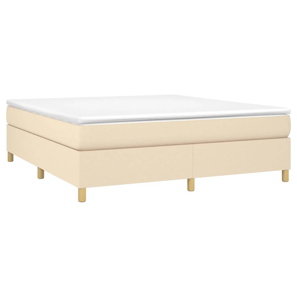 vidaXL Boxspringbett mit Matratze Creme 180x200 cm Stoff