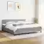 vidaXL Boxspringbett mit Matratze Hellgrau 200x200 cm Stoff vidaXL Boxspringbett mit Matratze Hellgrau 200x200 cm Stoff