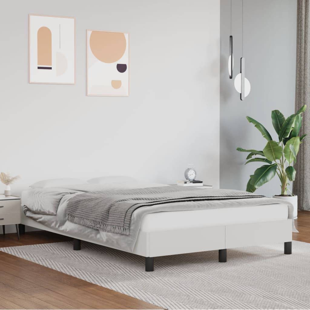 vidaXL Bettgestell Weiß 120x200 cm Kunstleder