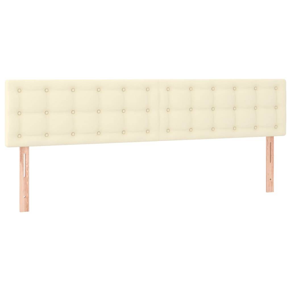 vidaXL Boxspringbett mit Matratze Creme 160x200 cm Kunstleder