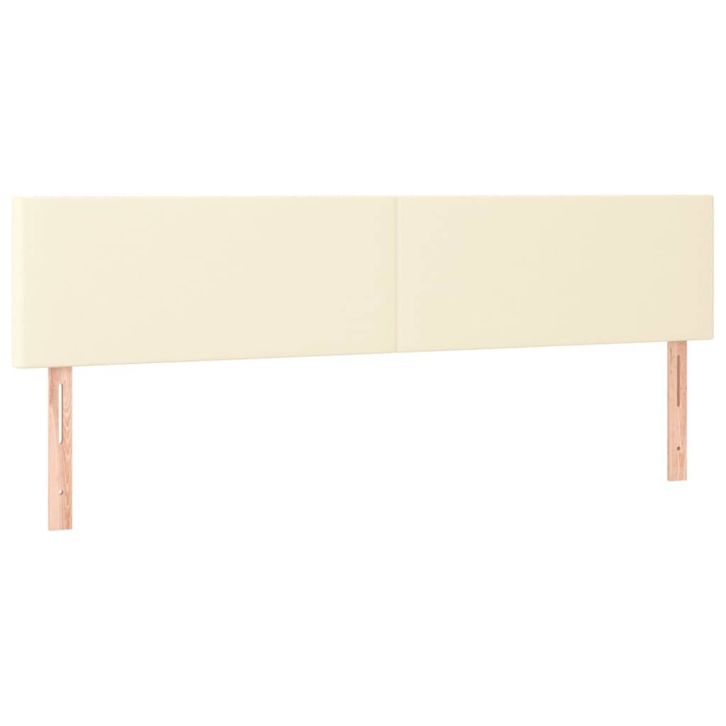 vidaXL Boxspringbett mit Matratze Creme 160x200 cm Kunstleder
