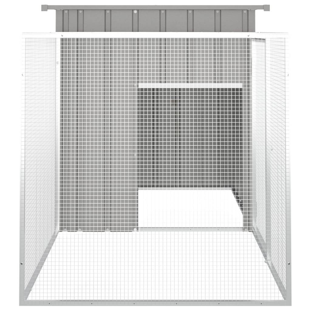 vidaXL Kaninchenkäfig Grau 200x91x100 cm Verzinkter Stahl