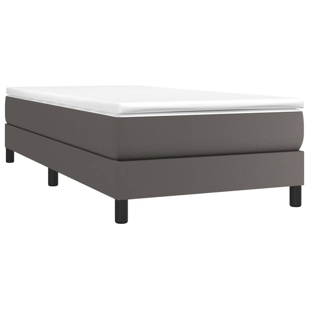 vidaXL Bettgestell Grau 90x200 cm Kunstleder