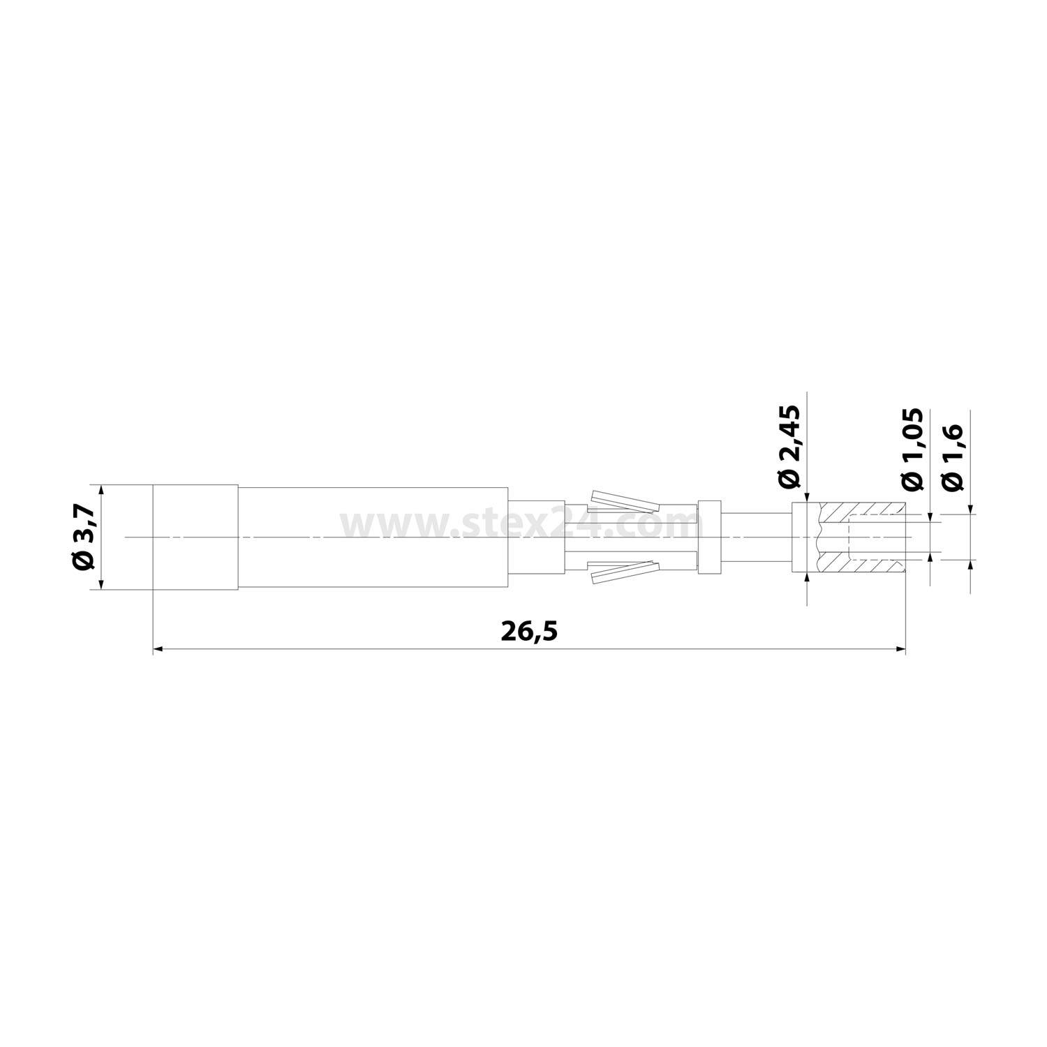 HARTING LWL-Kontakt Kontaktbuchse (F) 1 Stück gedrehter Kontakt - 1Stück