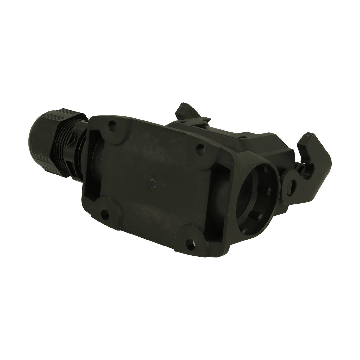 HARTING Han ECO 10A Sockelgehäuse mit Kabelverschraubung, 1xM25 seitlicher Kabelabgang, mit 1 Längsbügel - 1 Stück