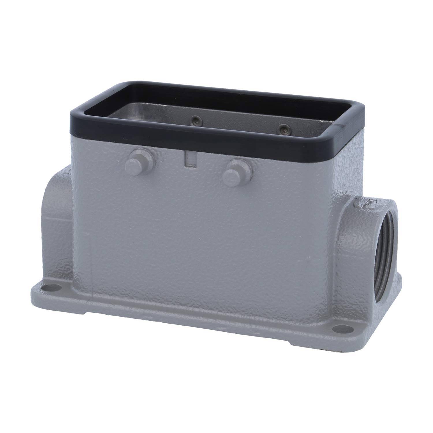 HARTING Han 10B Sockelgehäuse niedrig, 2xM25 seitlicher Kabelabgang, für 2 Bügel (am Oberteil) Verschraubung M25