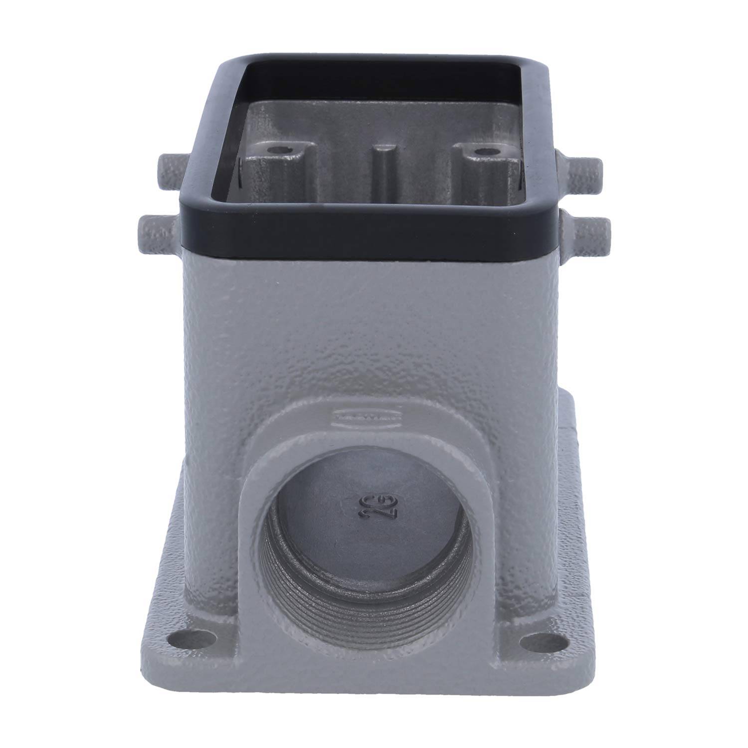 HARTING Han 10B Sockelgehäuse niedrig, 2xM25 seitlicher Kabelabgang, für 2 Bügel (am Oberteil) Verschraubung M25