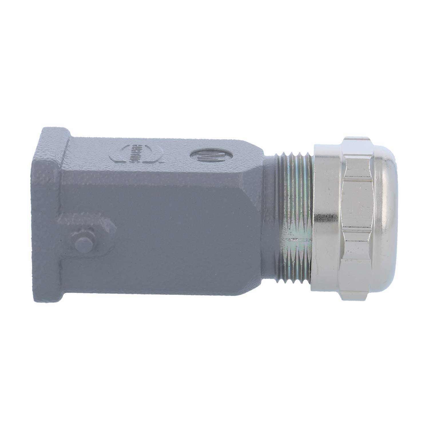HARTING Han 3A Tüllengehäuse mit eingeklebter Dichtung, 1xM25 gerader Kabelabgang, für 1 Bügel (am Unterteil)