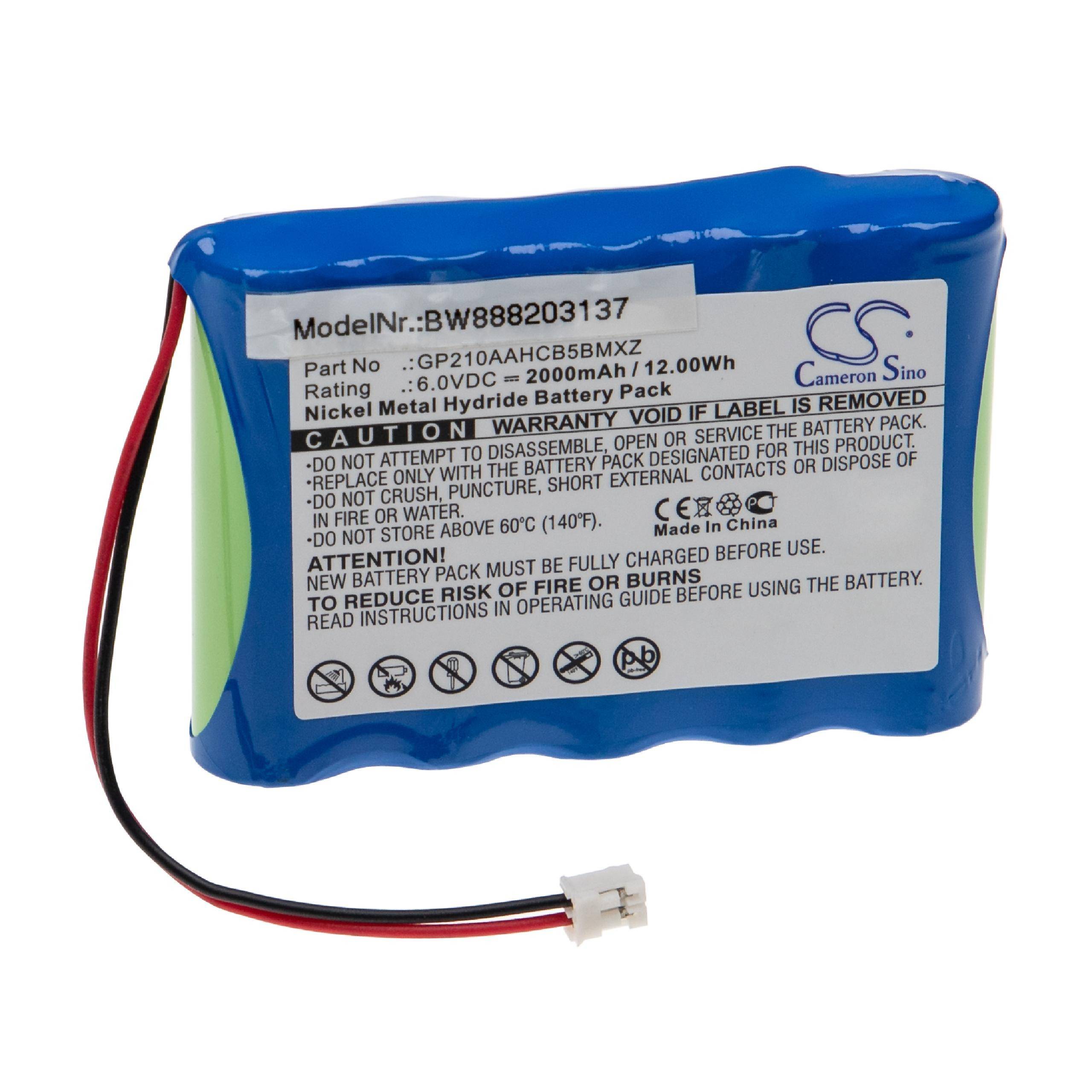 Medizintechnik-Akku als Ersatz für VDW GP210AAHCB5BMXZ - 2000mAh, 6V, NiMH
