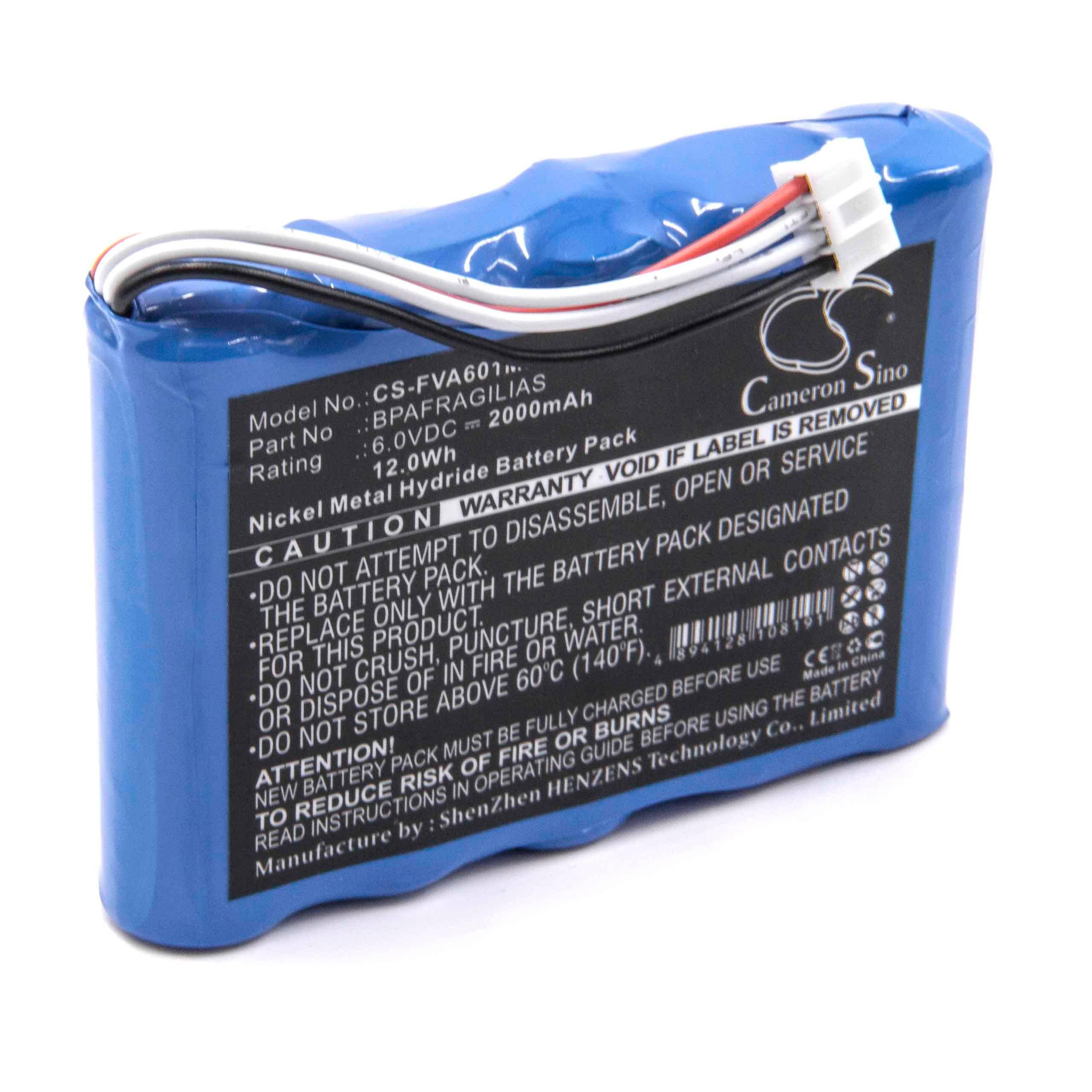 Medizintechnik-Akku als Ersatz für Fresenius BPAFRAGILIAS, MB3639, 99178130 - 2000mAh, 6V, NiMH