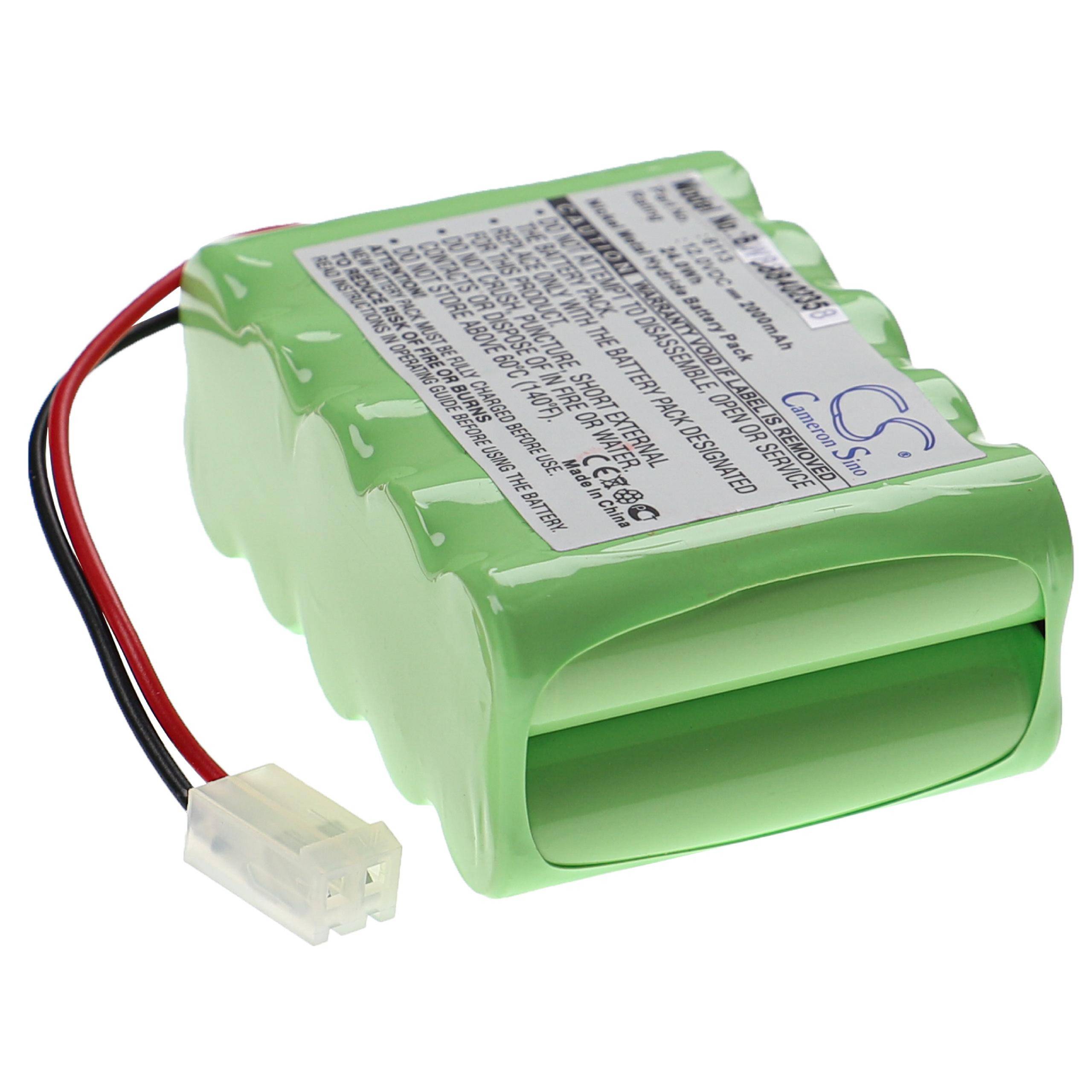 Medizintechnik-Akku als Ersatz für Cardioline 6113, 110176, 120176, 88888089 - 2000mAh, 12V, NiMH