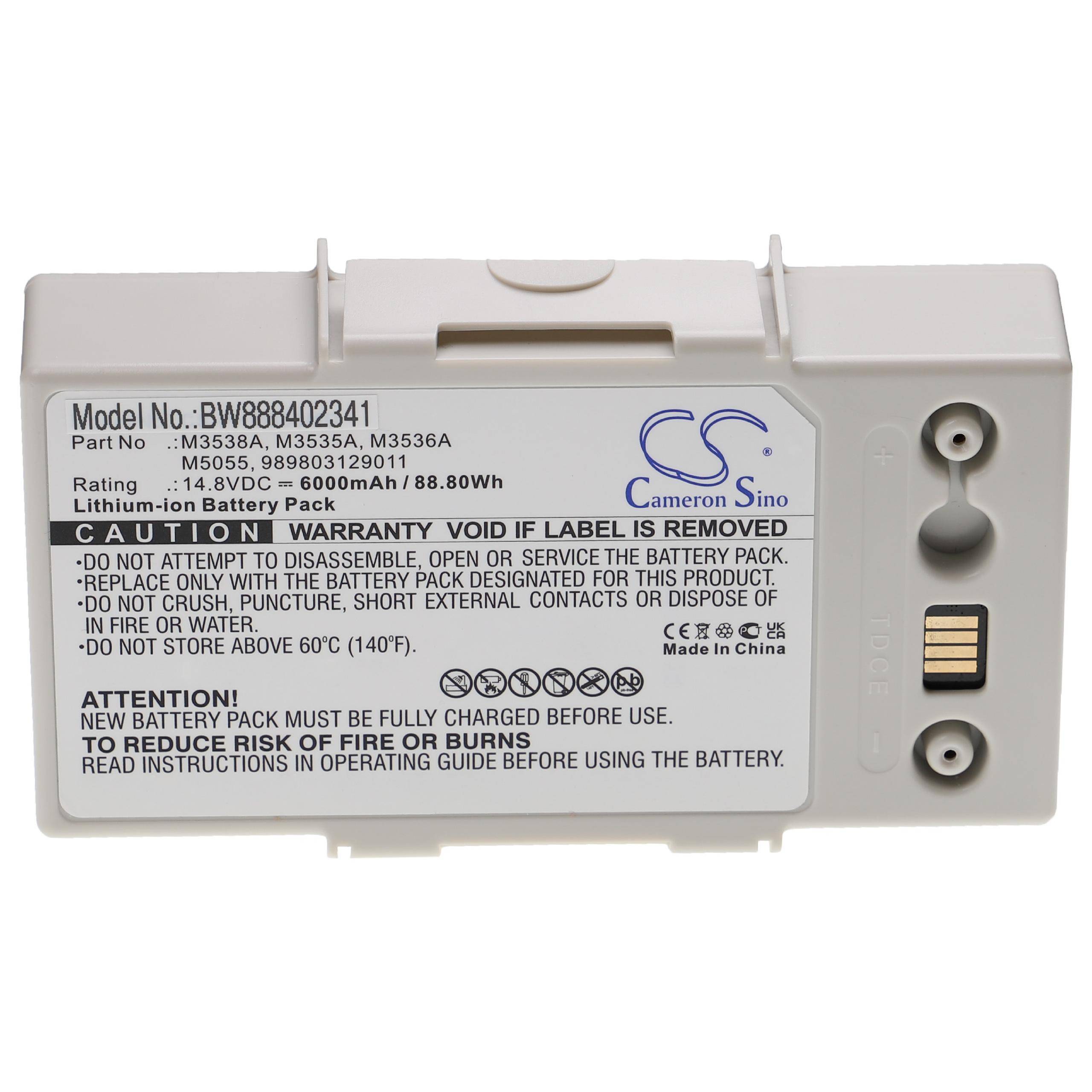 Medizintechnik-Akku als Ersatz für Philips M3535A, M3536A, 989803129011 - 6000mAh, 14,8V, Li-Ion
