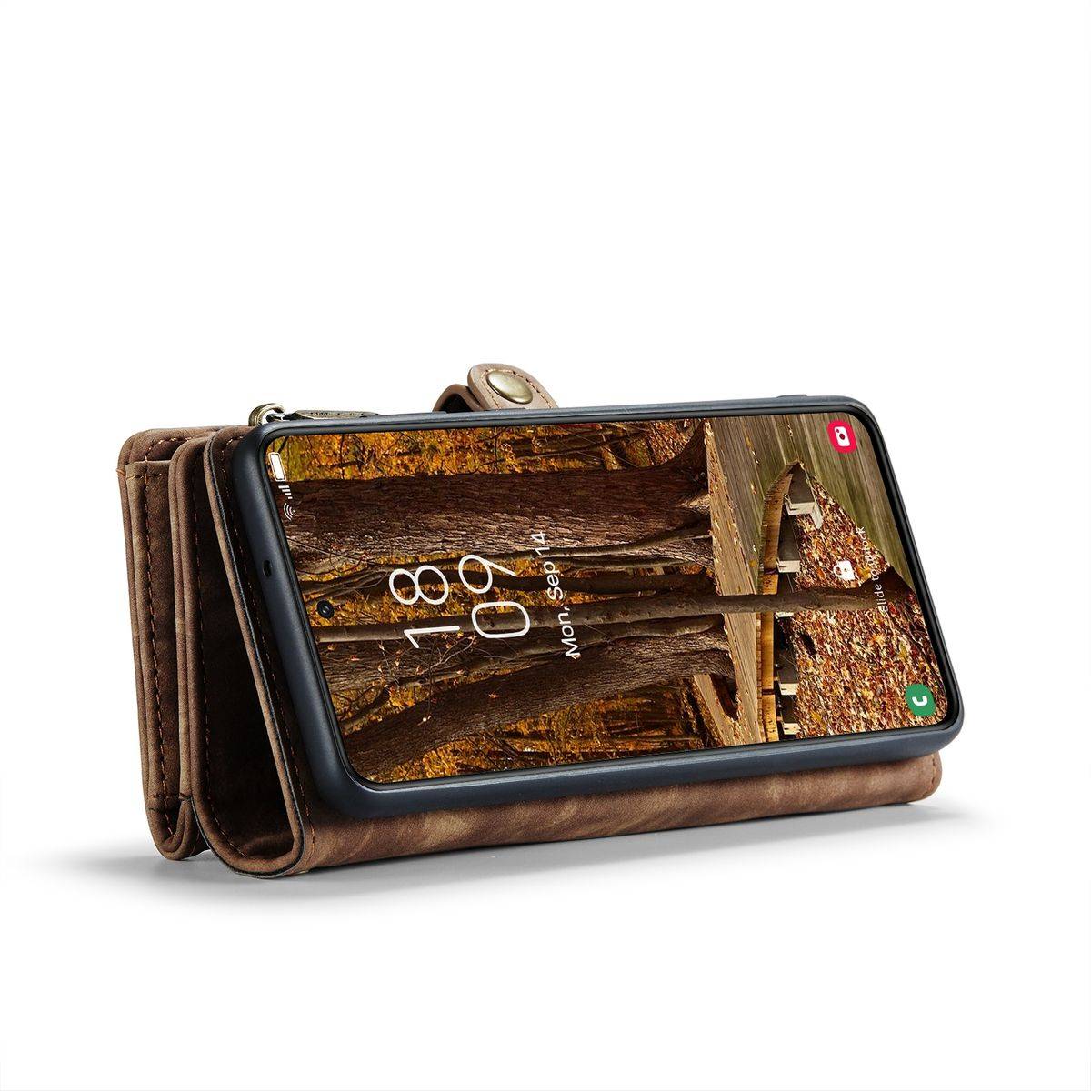 Für Samsung Galaxy S23 Plus Multifunktion Teilbare Handy Tasche Geldbörse Hülle Etuis Braun