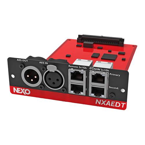 NEXO NX-AEDT - 4-Kanal DANTE & 2-Kanal AES/EBU Netzwerkkarte passend für NXAMPMK2 Leistungs-TD-Controller