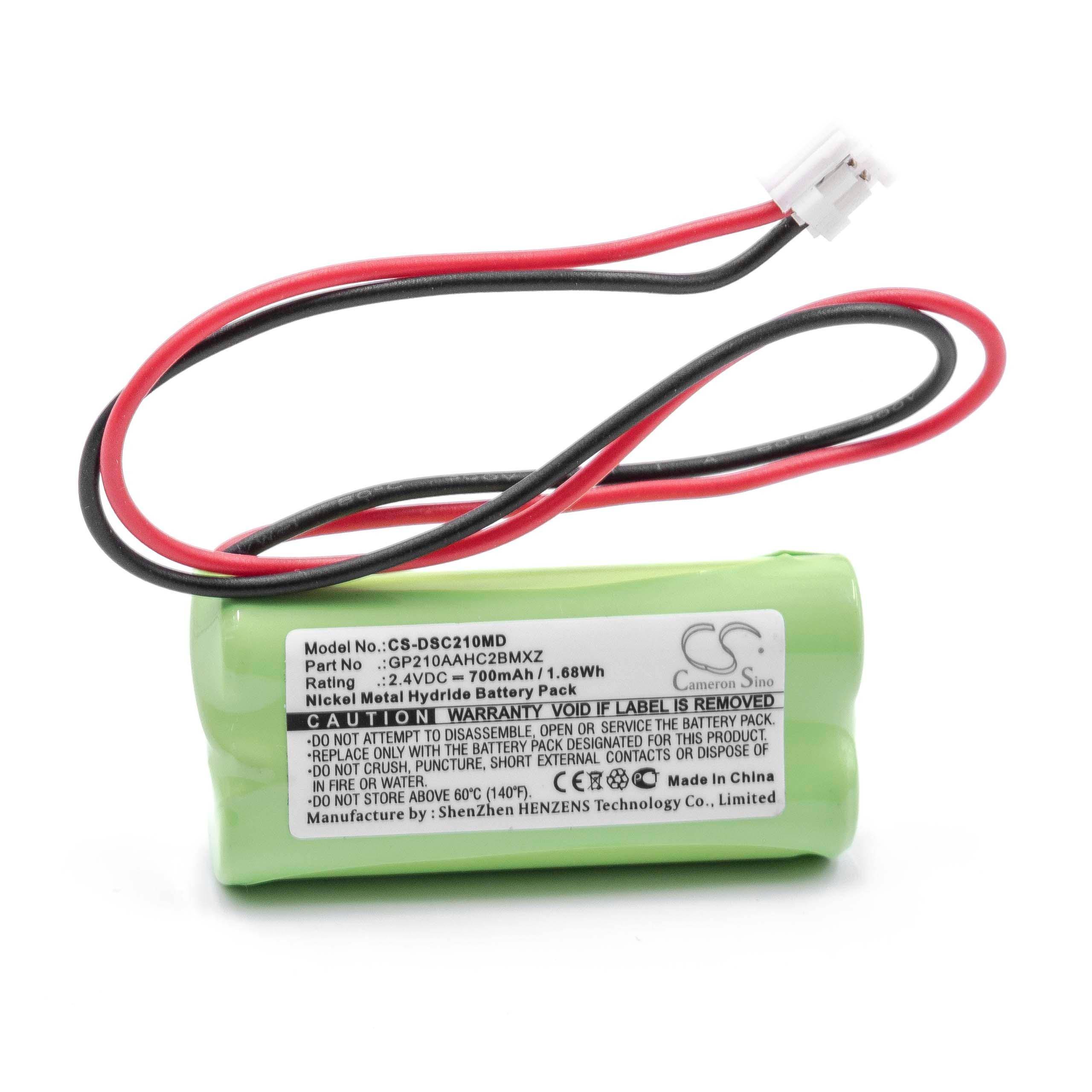 Medizintechnik-Akku als Ersatz für Dentsply GP210AAHC2BMXZ - 700mAh, 2,4V, NiMH
