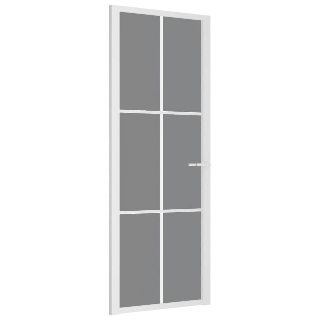 vidaXL Innentür 76x201,5 cm Weiß ESG-Glas und Aluminium
