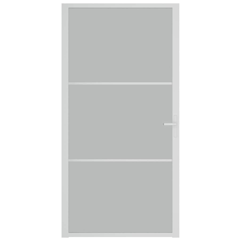 vidaXL Innentür 102,5x201,5 cm Weiß Mattglas und Aluminium