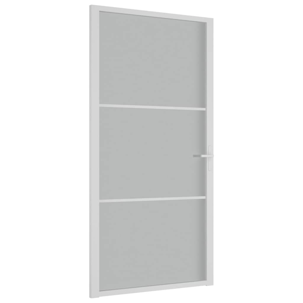 vidaXL Innentür 102,5x201,5 cm Weiß Mattglas und Aluminium