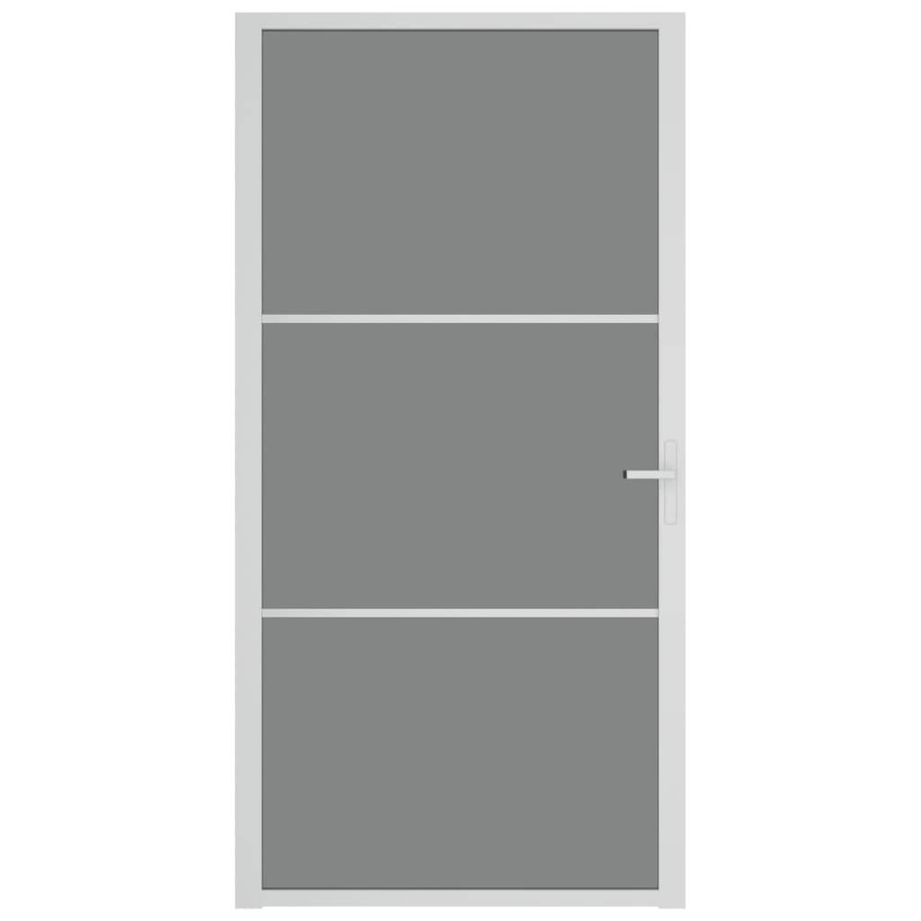 vidaXL Innentür 102,5x201,5 cm Weiß ESG-Glas und Aluminium