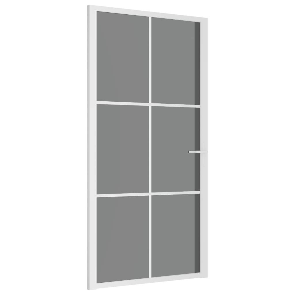 vidaXL Innentür 102,5x201,5 cm Weiß ESG-Glas und Aluminium