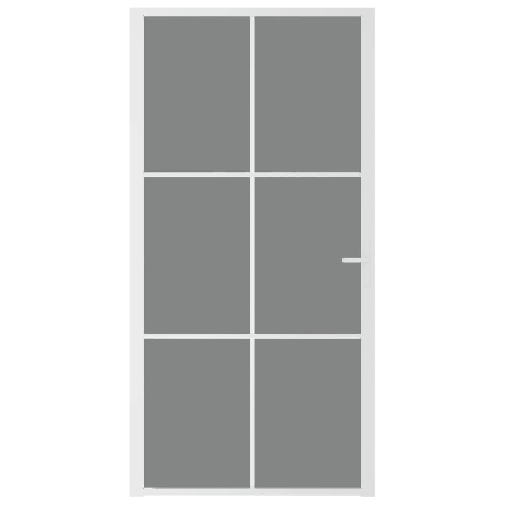 vidaXL Innentür 102,5x201,5 cm Weiß ESG-Glas und Aluminium