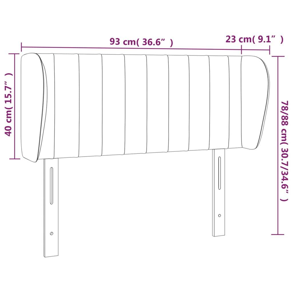 vidaXL Kopfteil mit Ohren Dunkelgrau 93x23x78/88 cm Stoff