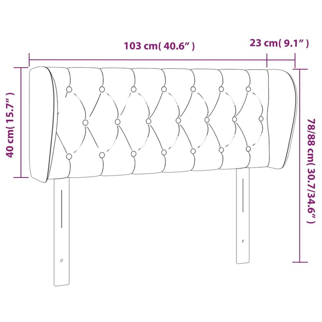 vidaXL Kopfteil mit Ohren Rosa 103x23x78/88 cm Samt