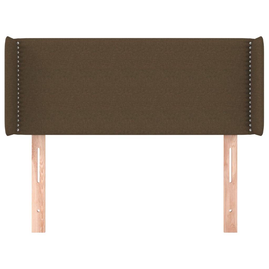 vidaXL Kopfteil mit Ohren Dunkelbraun 103x16x78/88 cm Stoff