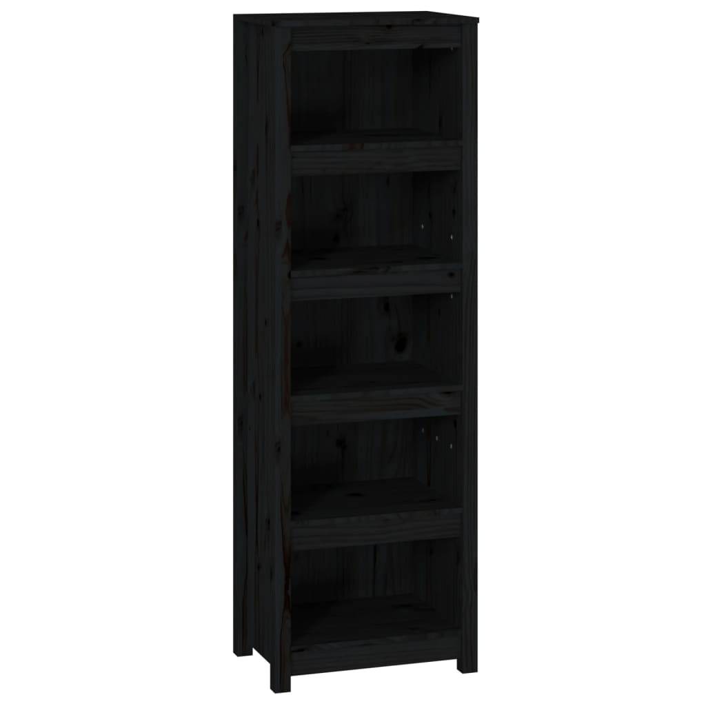 vidaXL Bücherregal Schwarz 50x35x154 cm Massivholz Kiefer